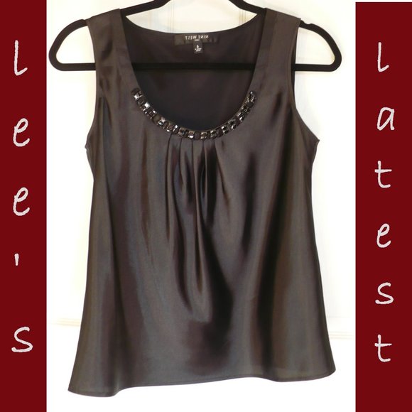 Nine West Suit Jeweled Sleeveless Blouse Camisole - Picture 1 of 4